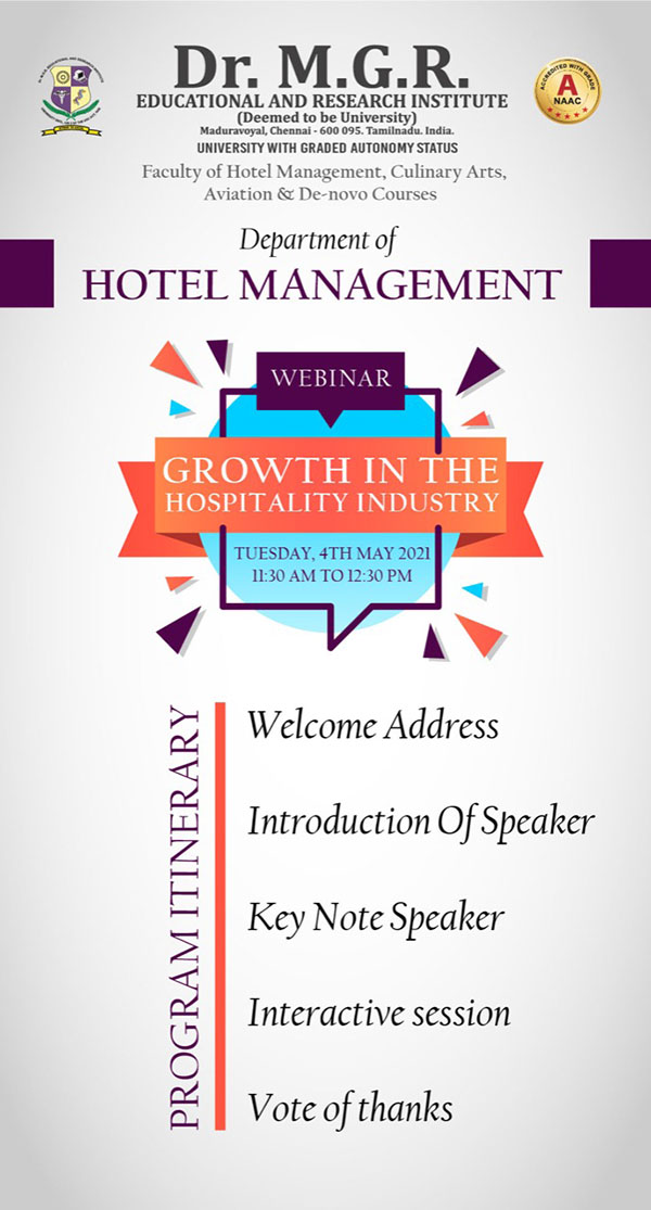 Webinar-Department of Hotel Management & Catering Technology